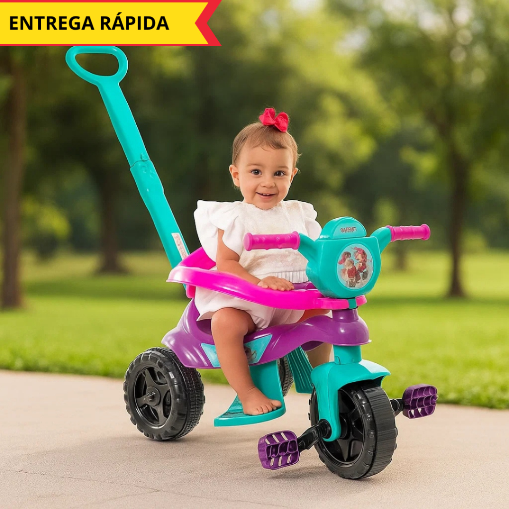 Carrinho Passeio Infantil Pedal Kemotoca Baby Dog Menino Menina Brinquedo Criança Diversão Passeio