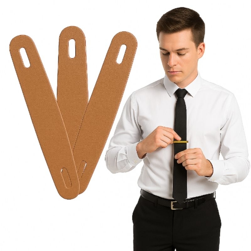 Presilha Trava Gravata Couro Sintético Montana Forte Invisível Casual Masculina