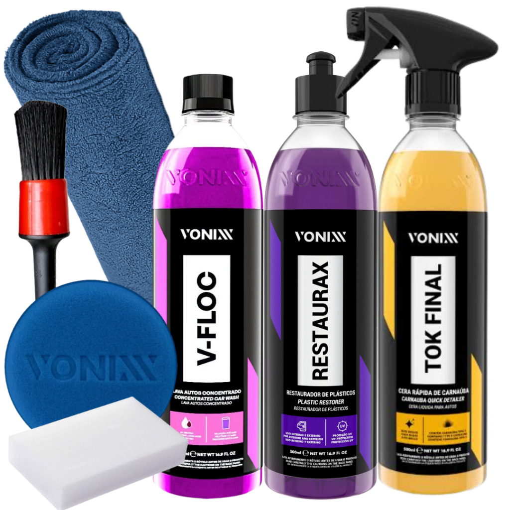 Kit Shampoo V-Floc Cera Tok Final Restaurax Pano Aplicador Pincel Vonixx