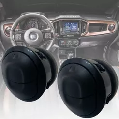 Kit 2 Difusores Saída de Ar Lateral Preto Fiat Mobi Strada 2017 2018 2019 2020 2021 2022 2023 2024 2025