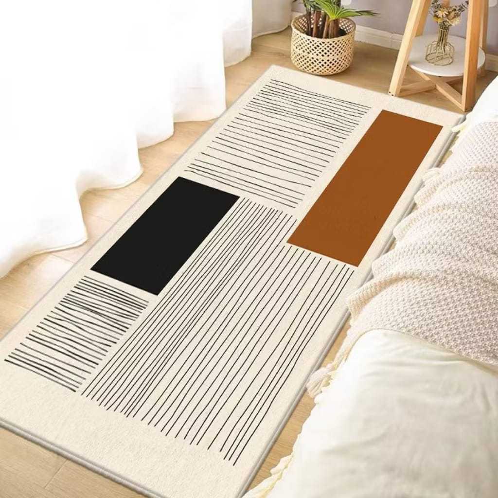 Tapete Passadeira 50*150cm Antiderrapante Veludo Cristal Para Sala Cozinha Corredor Beira de Cama