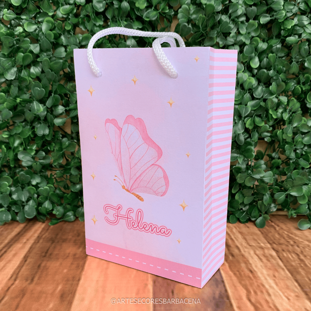 Sacolinha Surpresa Personalizada Jardim Encantado Borboletas -PEGUE E MONTE- Lembrancinha para Festa