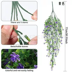 Planta Pendurada Com Mini Florzinhas Coloridas Para Decorações 75cm - FL7701