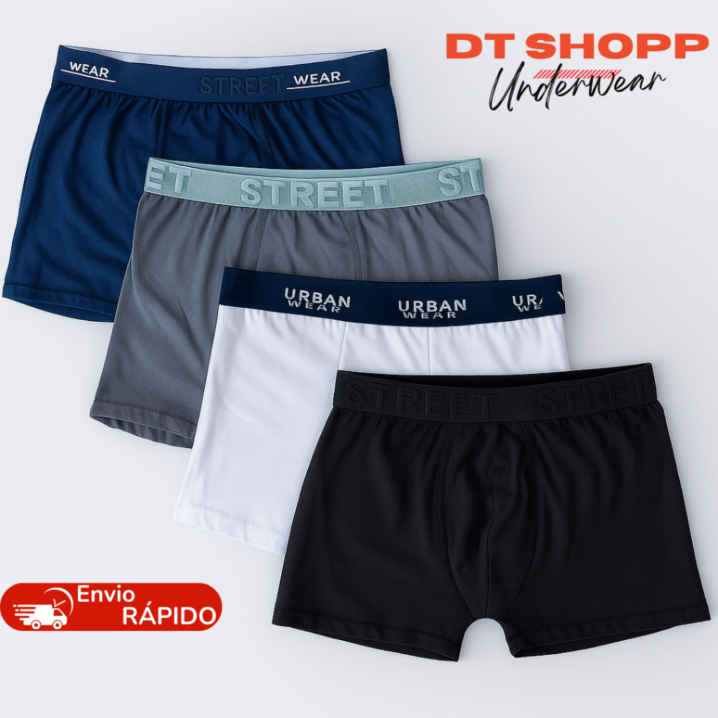 Kit 10 Cuecas Boxer Masculino Adulto 95% Algodão Premium Muito Confortável