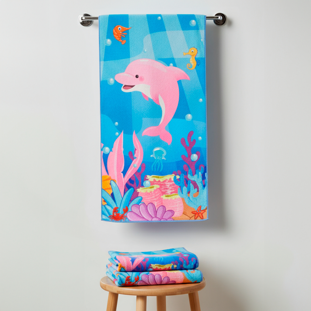 Toalha Golfinho - Alta Definição Estampa - Algodão e Poliéster - Importado Modelo em Oferta na Shopee