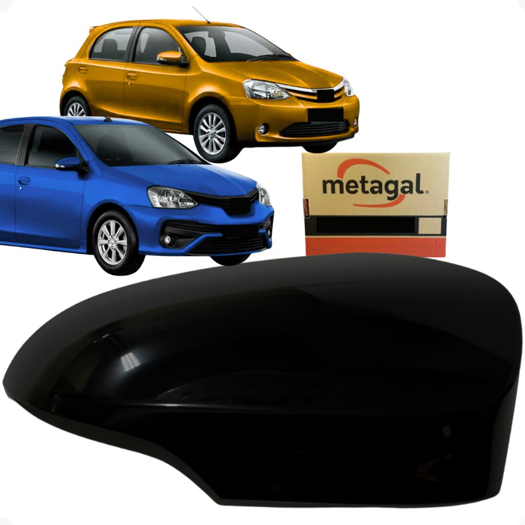 Capa retrovisor Etios com furo de pisca lado Direito passageiro 2014 15 16 17 18 19 20 21 22 23