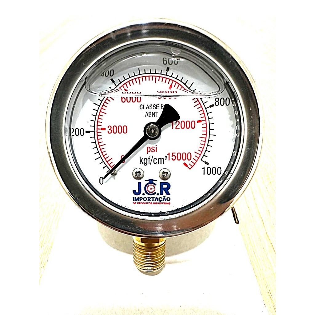 Manômetro Analógico Vertical JCR 63mm 0 A 1000 KGF/CM² X 15000PSI