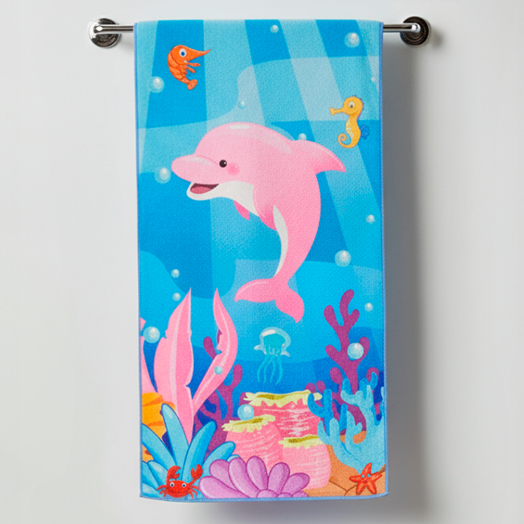 Toalha Golfinho - Estampa Alta Definição - Modelo Importado em Algodão e Poliéster de Qualidade em Oferta na Shopee