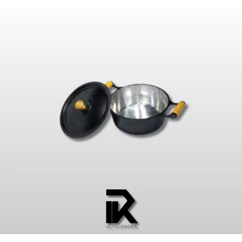 Panelas em alumínio batido fundido grosso preto número polimento espelho Premium em Oferta na Shopee