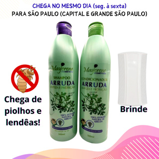 Kit Shampoo e Condicionador Maycrene Arruda 500ml com pente – Contra Piolhos e Lêndeas em Oferta na Shopee