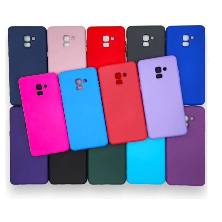 Capa Para Samsung Galaxy A8 Plus 2018 Silicone Aveludada+pelicula 3d
