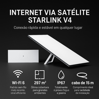 Starlink V4 Internet Satélite Wi-fi 6 Alta Velocidade Nacional Homologada Anatel (Starlink Padrão) em Oferta na Shopee