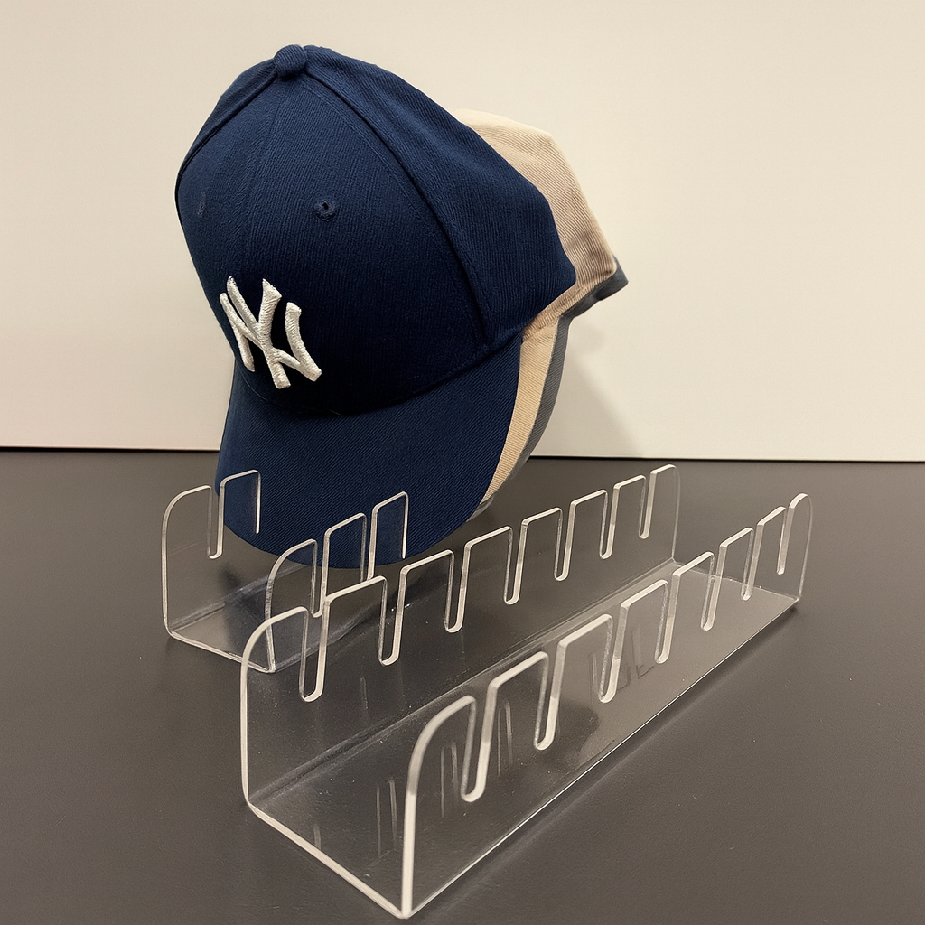 Suporte Organizador de Bonés em Acrílico Para 7 Bonés em Oferta na Shopee