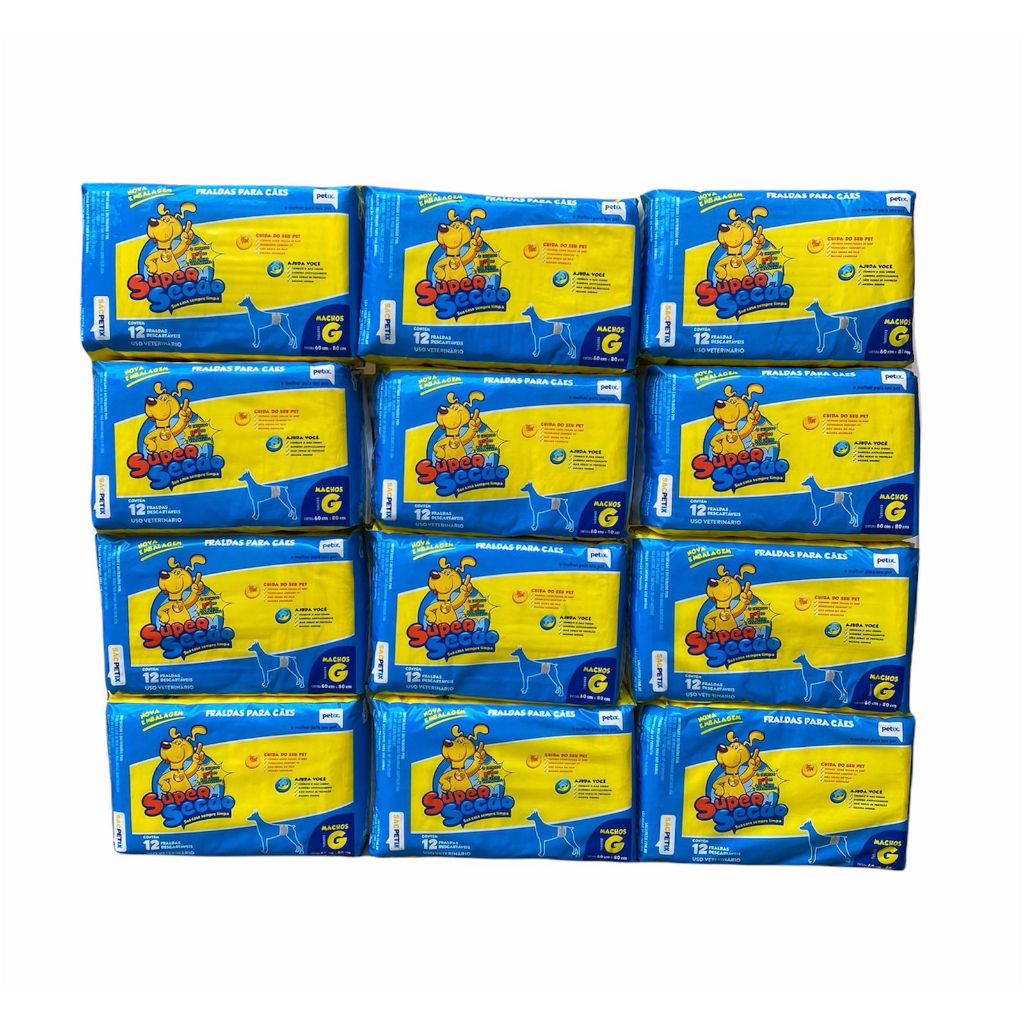 18 Pacotes Fralda Super Secão Descartável para Macho G 216 Un para Cachorro