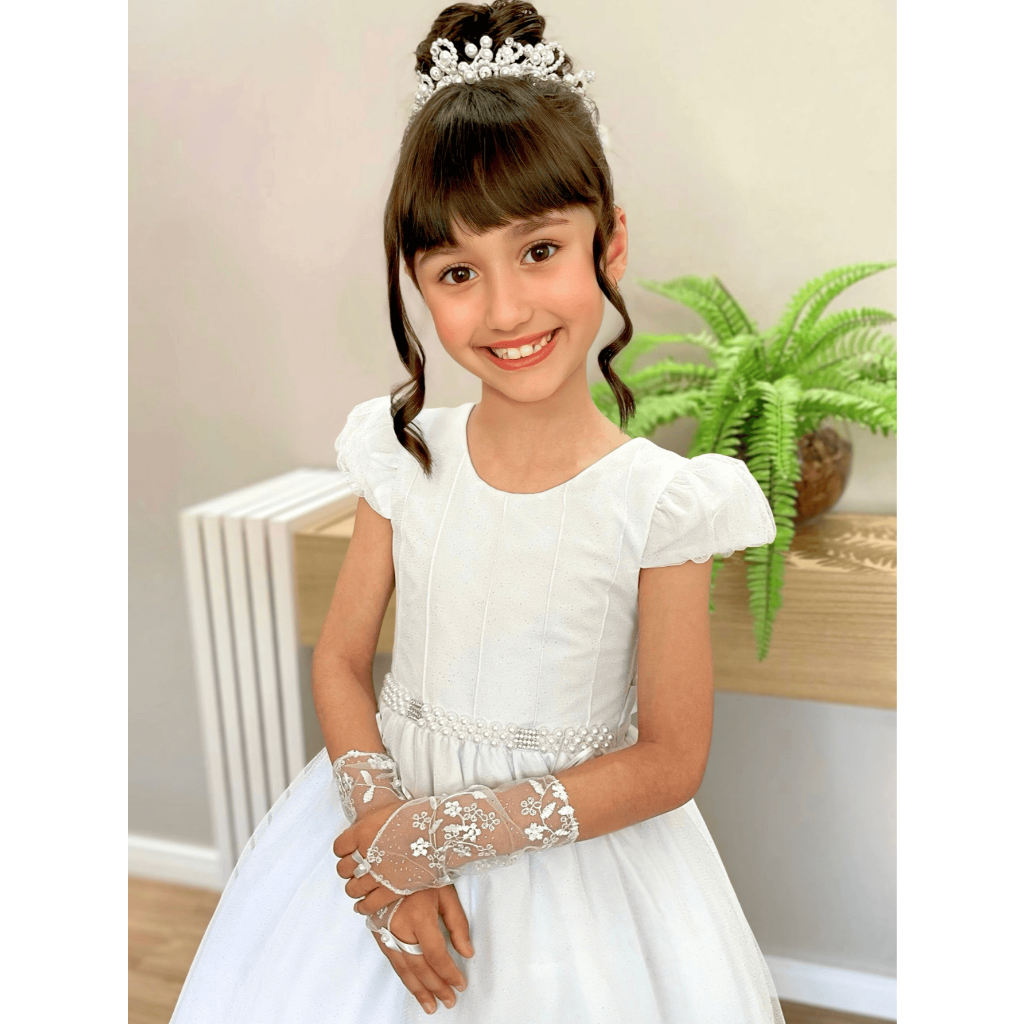 Luva de Renda Infantil Juvenil P/ Casamento Batizado Daminha