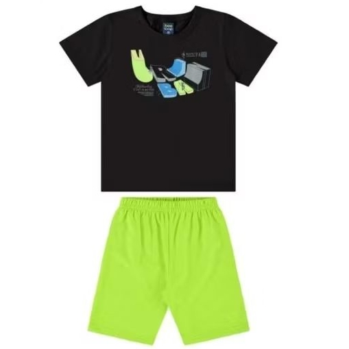 Conjunto Infantil Menino Verão Bee Loop Camiseta + Bermuda - Estilo e Conforto