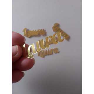 Envio rapido-Apliques Nomes Personalizados 20 unidades Papel lamicote Dourado/Lembrancinhas/aniversário/Nomes para mimos em Oferta na Shopee