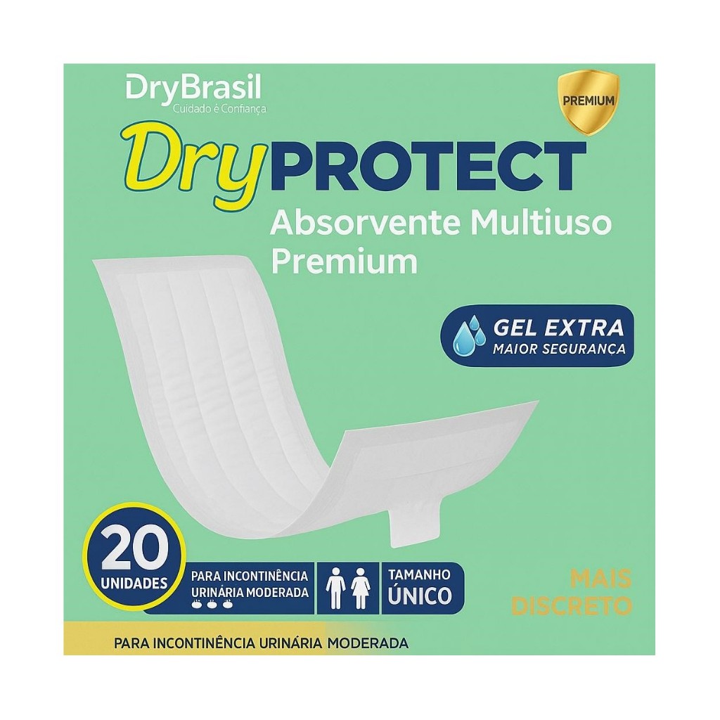 Protetor Longo Diário Para Fralda Geriátrica Unissex 20 Unidades DryProtect