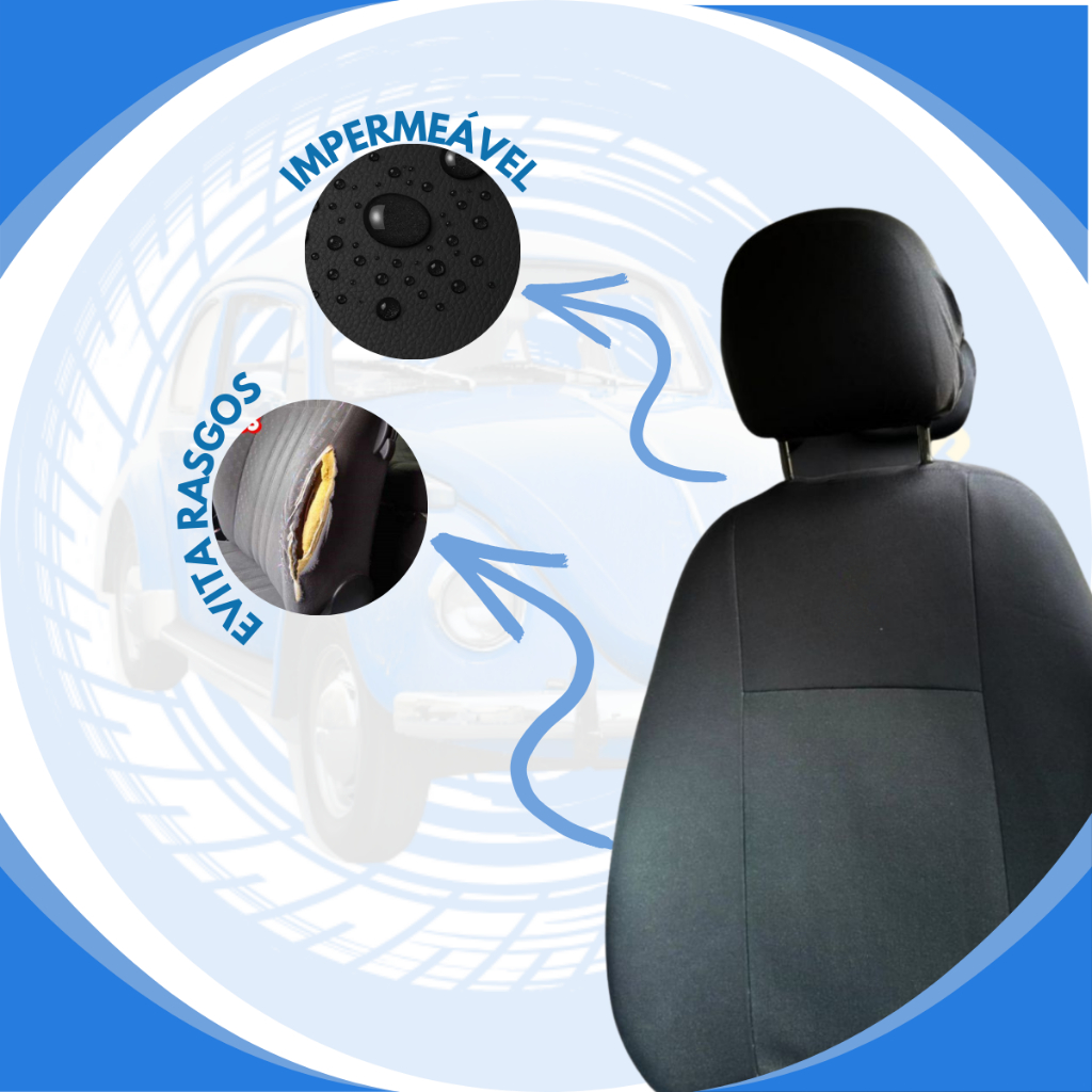 Kit Completo Capas para Banco de Carros 100% Couro Automotivos Linha Fiat  Palio Weekend com Logo