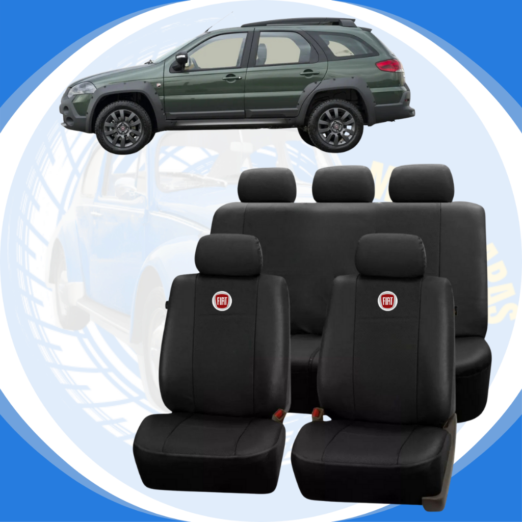 Kit Completo Capas para Banco de Carros 100% Couro Automotivos Linha Fiat  Palio Weekend com Logo em Oferta na Shopee