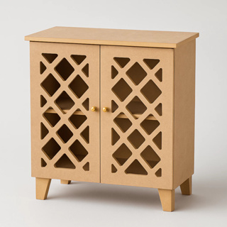 Cômoda MDF Cru Persiana Treliça 2 Portas Multiuso Montável Para Decoração e Artesanato em Oferta na Shopee