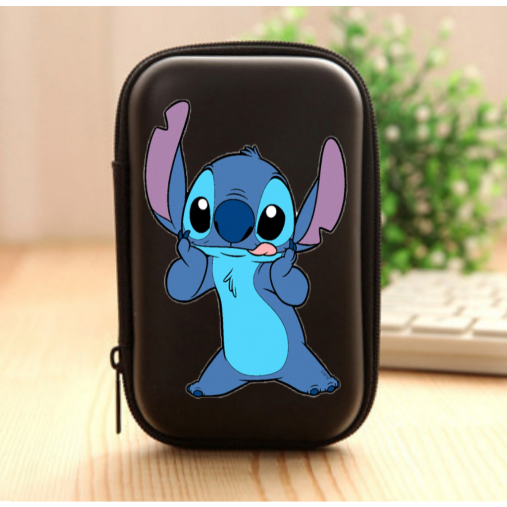 Estojo Case com Zíper e Desenho Lillo e Stitch, Fones, Cabos, Batom Personalizado ETJ 003