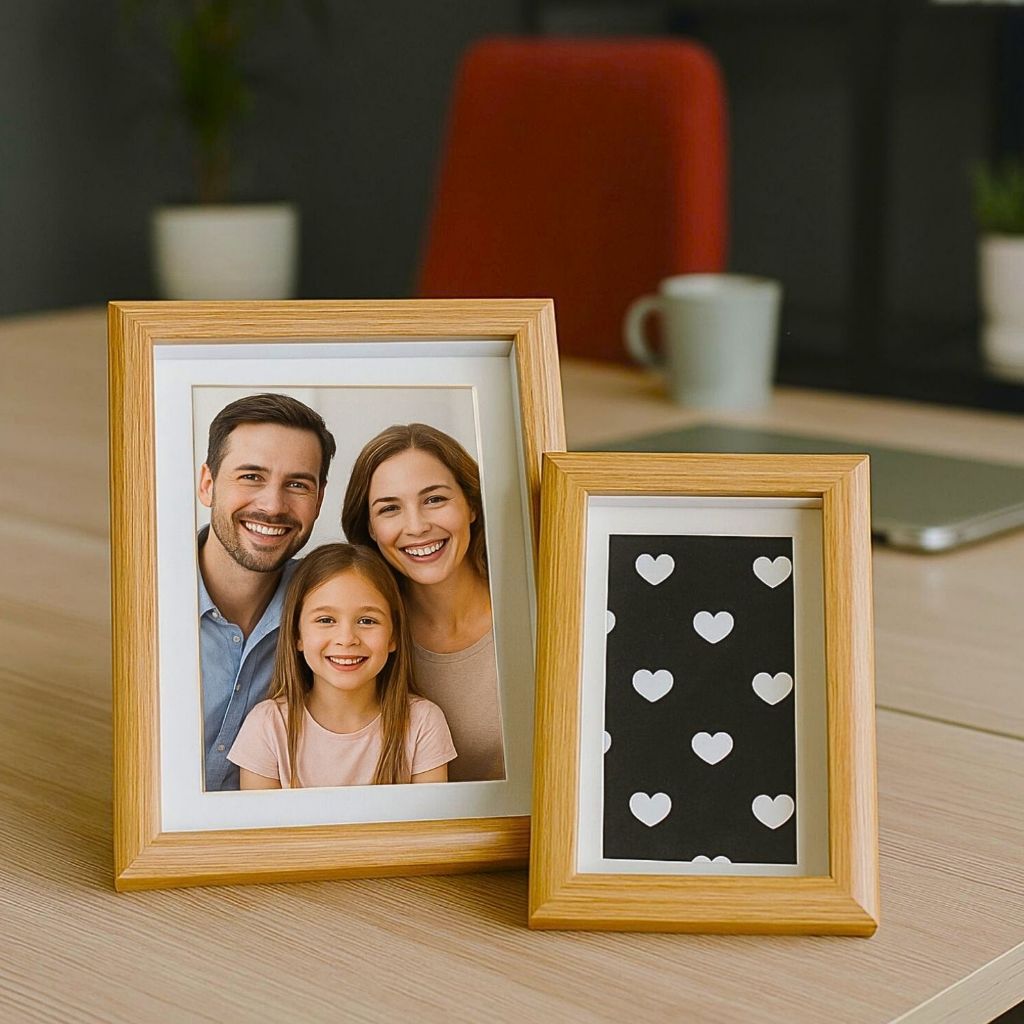 Quadro Porta Retrato De Bambu Com Placa Podendo Usar Na Horizontal Ou Na Vertical