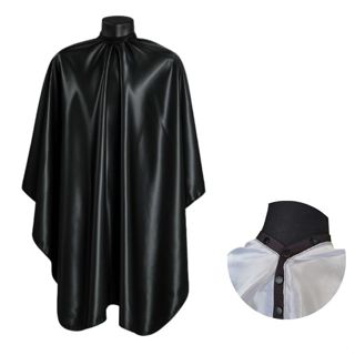 Capa de Corte Barbeiro Fecho em Botão Cetim Cabeleireiro Barbershop em Oferta na Shopee