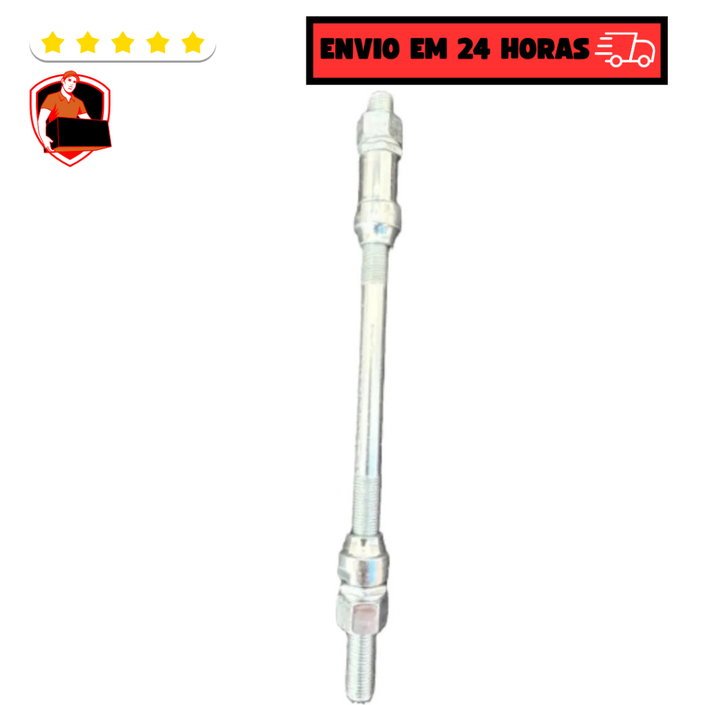 Eixo Traseiro Longo 200mm Bicicleta Para Apoio Ou Bagageiro Cromado Zincado Bike em Oferta na Shopee