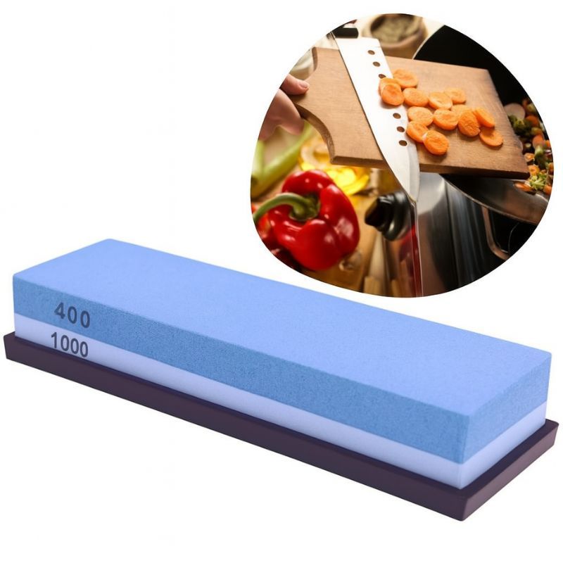 Pedra De Afiar Facas Canivetes Tesouras Dupla Face 400/1000 em Oferta na Shopee