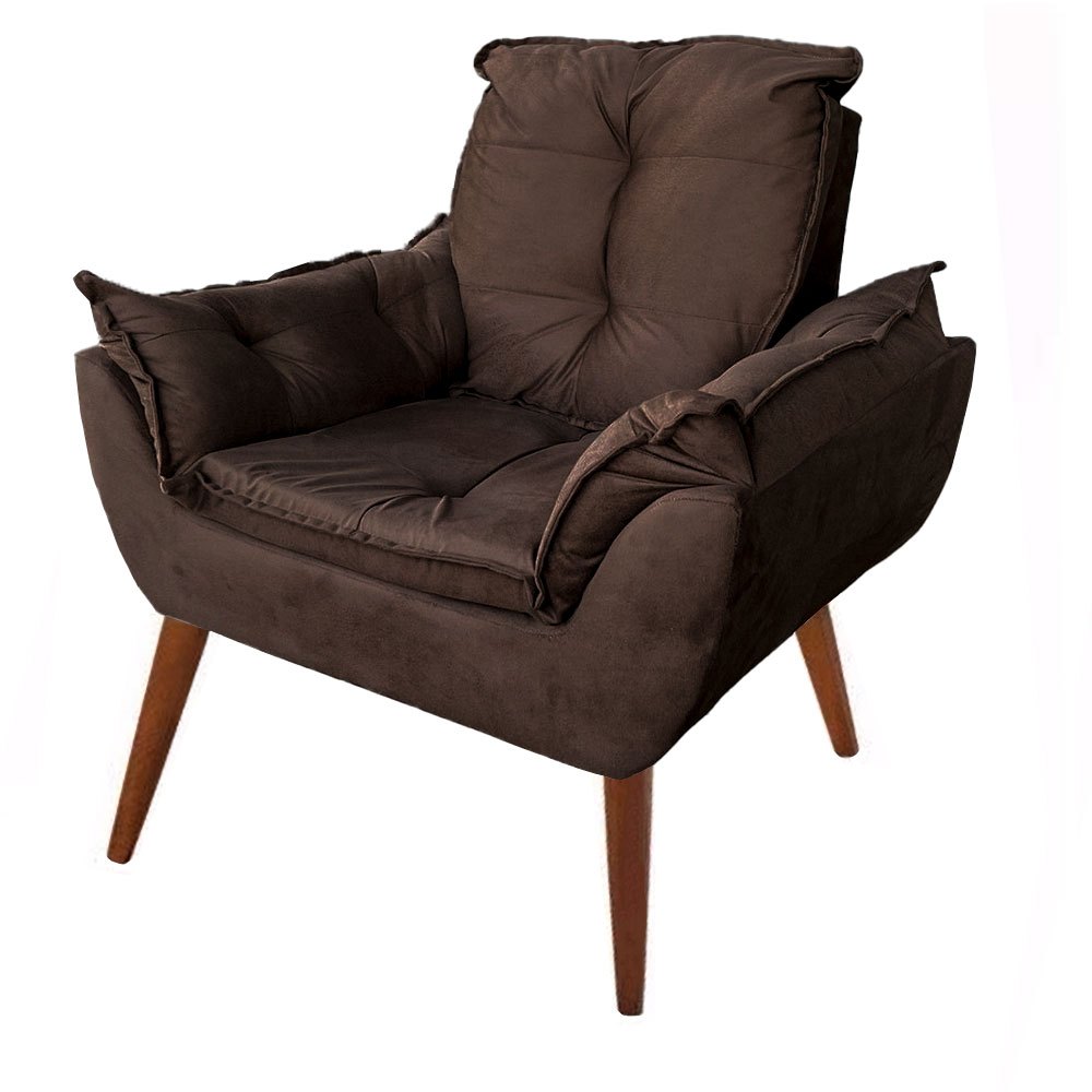 Conjunto 2 Poltronas Decorativas Opala Pés Palito Tecido Suede Decore Lar · foto 2