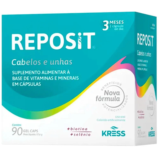 Reposit Cabelos E Unhas - 90 Cap Gel - Kress em Oferta na Shopee