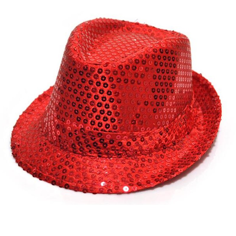Chapéu Malandro Paetê Para Festas E Carnaval Vermelho