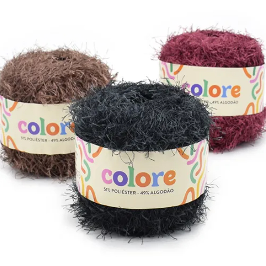 Kit 3 Novelos Barbante Fio Colore Círculo Peludinho 100g 100m - Crochê Tipo Decore Luxo Trento Moda em Oferta na Shopee
