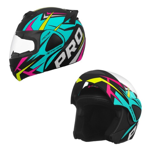 Capacete Escamoteável Robocop Moto Feminino e Masculino Pro Tork V-pro Jet Factor Fosco Varias Cores