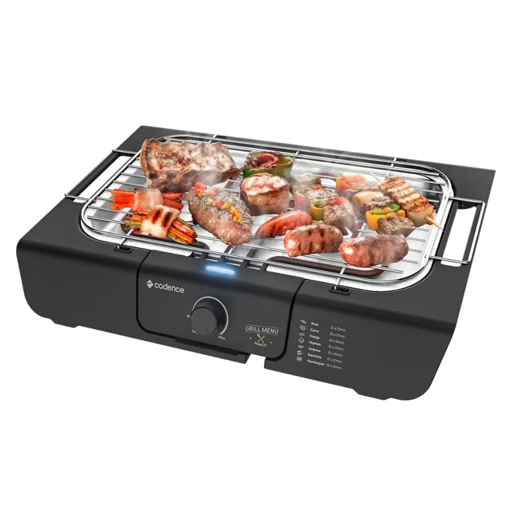 Churrasqueira Elétrica Grill 1800w Potente 127V GRL810 Cadence em Oferta na Shopee