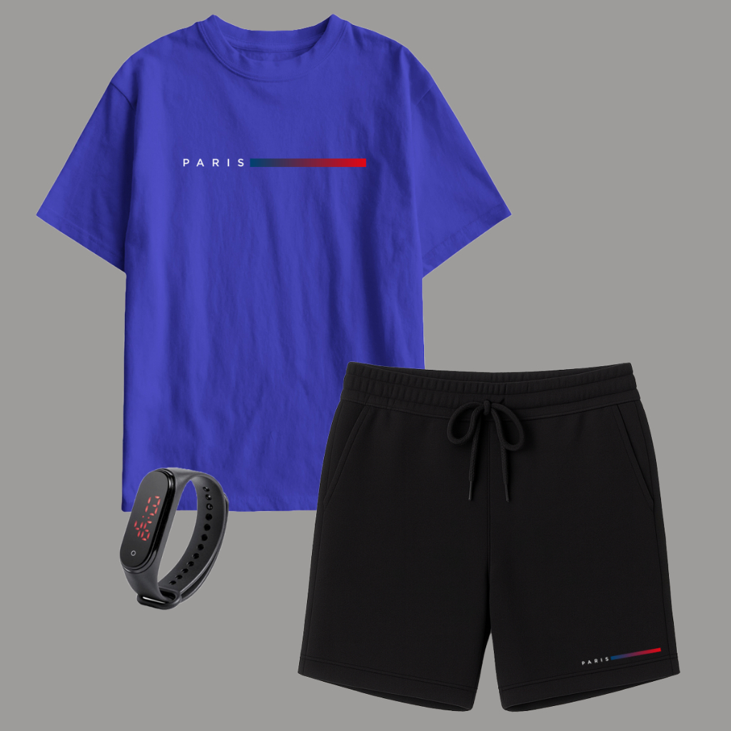 Conjunto Menino Camiseta e Bermuda Infantil Verão e Brinde Relógio
