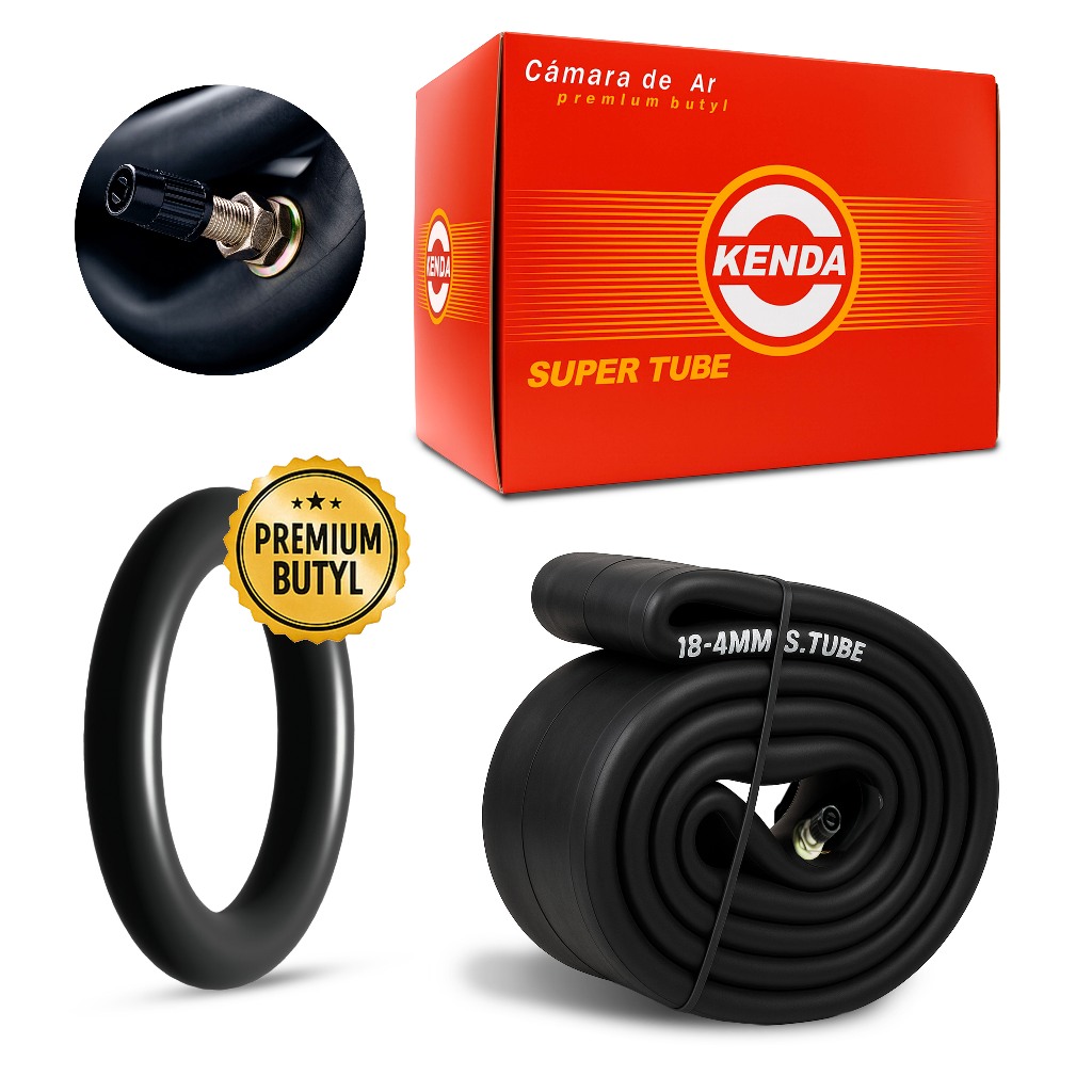 Câmara de Ar Super Tube 18 Reforçada 4mm Moto Pneu 100 100 18 120 90 18 130 90 18 TR6 kenda