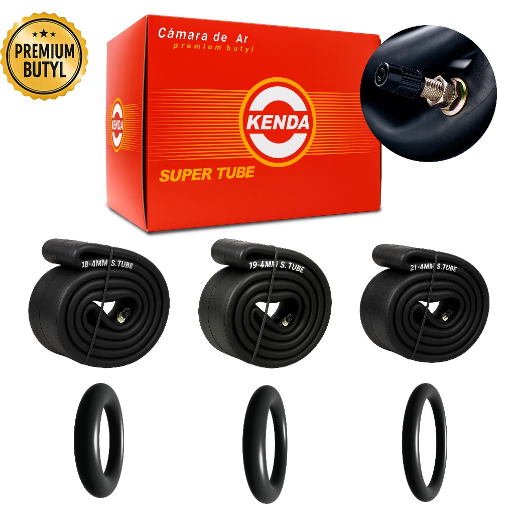 Câmara de Ar Super Tube Moto Reforçada 4mm Aro 18 19 21 Kenda
