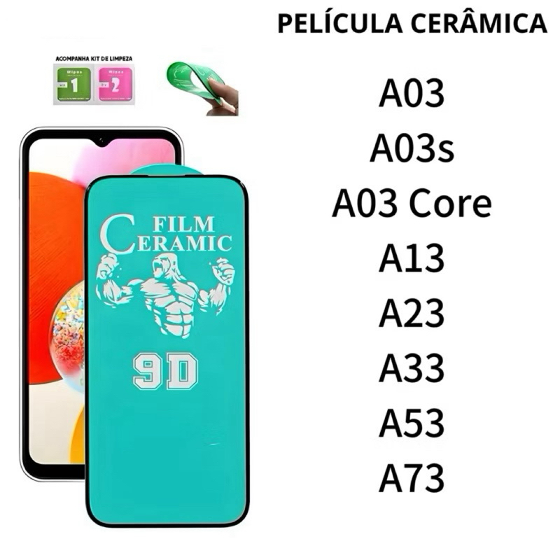 Película Cerâmica 9D Flexível Hidrogel Para Samsung A03 Core A03s A13 A23 A33 A53 A73