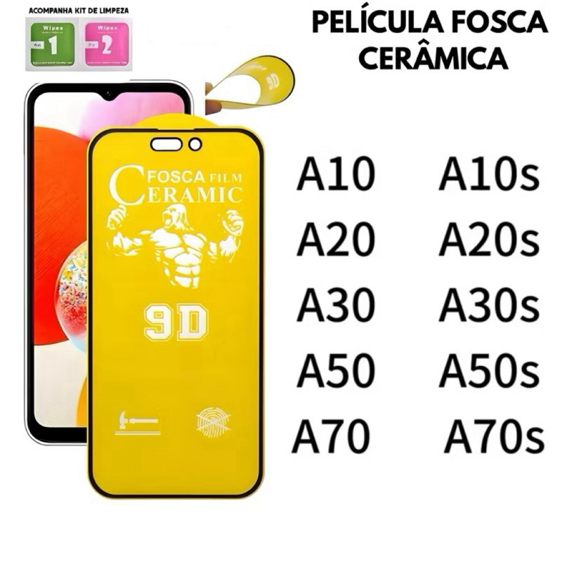 Película CERÂMICA FOSCA Flexível 9D Para Samsung A10 A10s A20 A20s A30 A30s A50 A50s A70