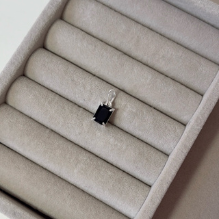 Pingente Pedra Retangular cor Ônix em Prata 925 em Oferta na Shopee