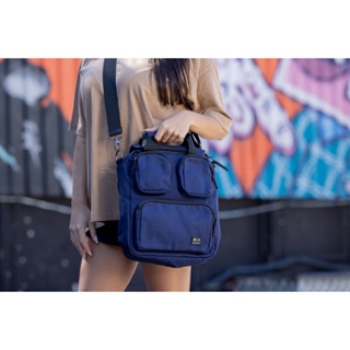 Bolsa Transversal de Lona Maktub Unissex Estilo e moda azul bag carteiro urbana em Oferta na Shopee