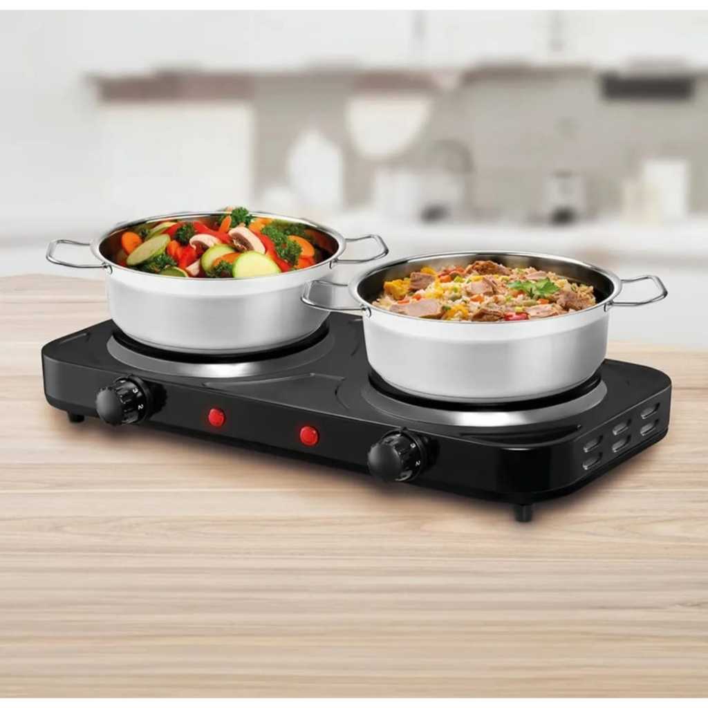 Fogareiro fogão Elétrico 2 Bocas Portátil Camping Cooktop Cozinha 110v 220v Viagem startools