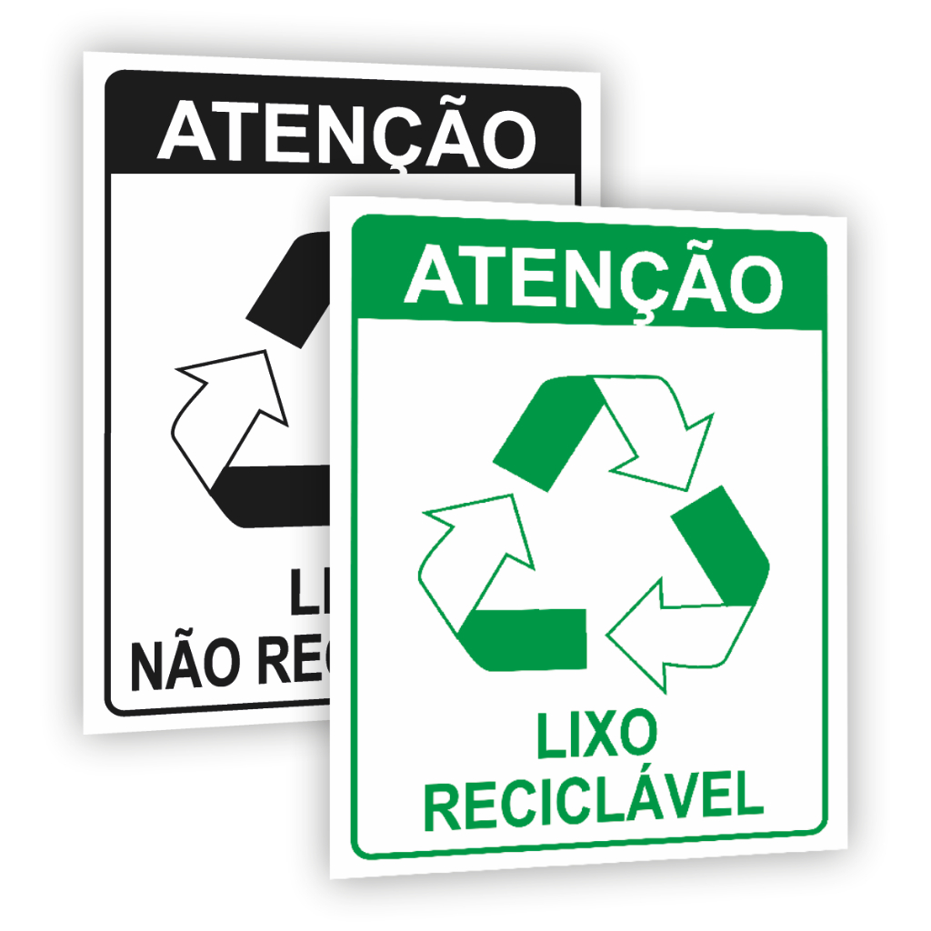 Placa Lixo Orgânico E Reciclável Não Reciclável em Oferta na Shopee