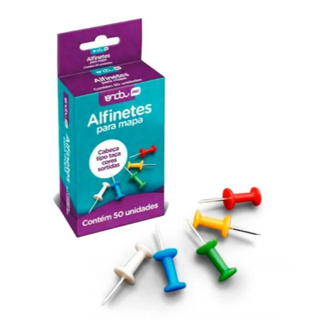 Alfinete Para Mapa Colorido Caixa C/50 - Onda em Oferta na Shopee