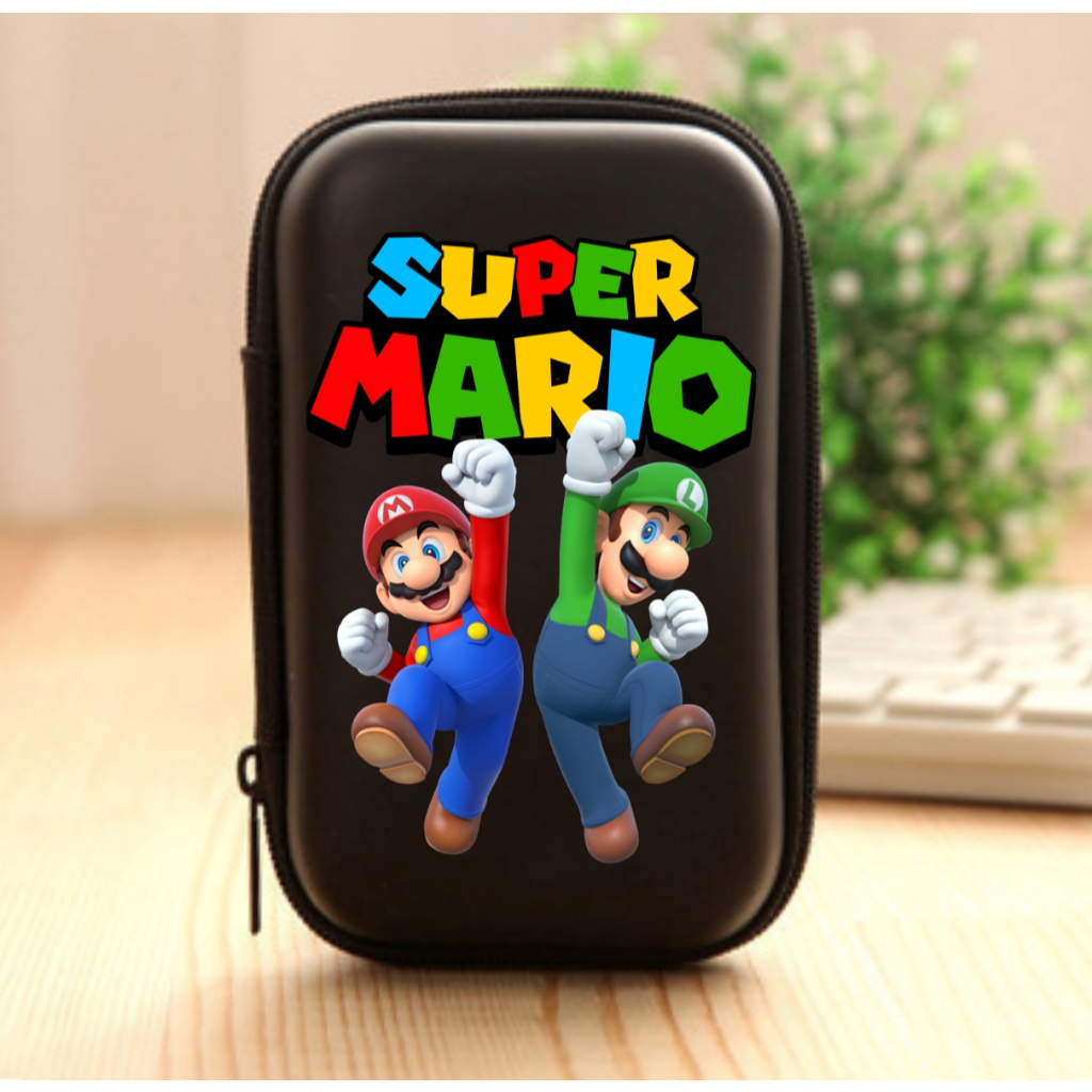Estojo Case com Zíper para Acessórios, Fones, Cabos, Batom Personalizada Super Mario Bros ETJ 010