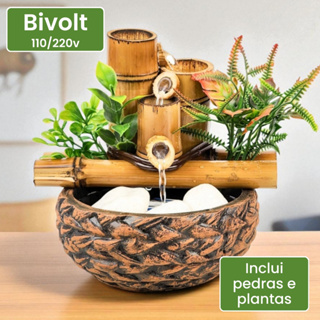 Fonte De Agua Decorativa Chafariz Sizal Cascata Quedas Bica Bambu Zen em Oferta na Shopee
