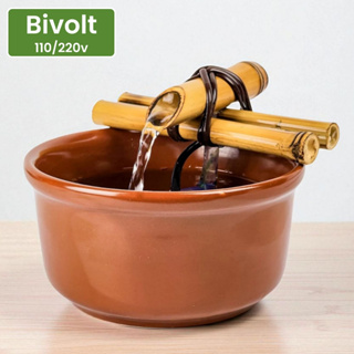 Bebedouro Para Gato Fonte De Água Em Ceramica Bambu Promoção em Oferta na Shopee