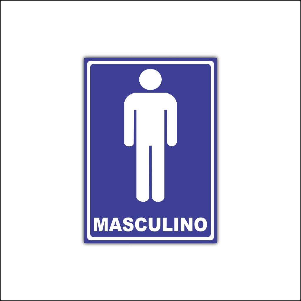 Kit 2 Placas de Banheiros 15x20cm Feminino e Masculino